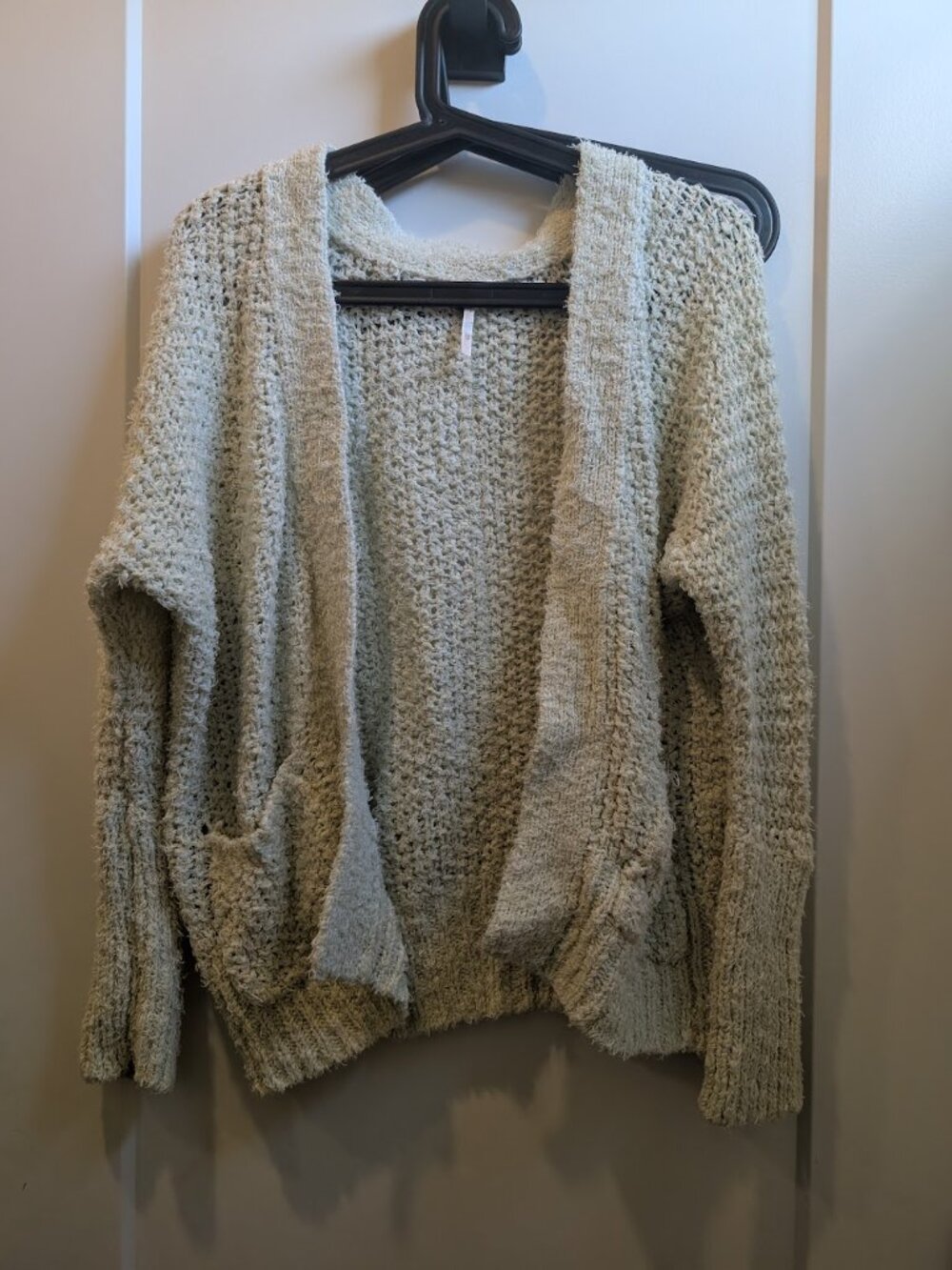 Free People Fuzzy Eyelash Nevermind Mint Green Cardigan - Size - XS